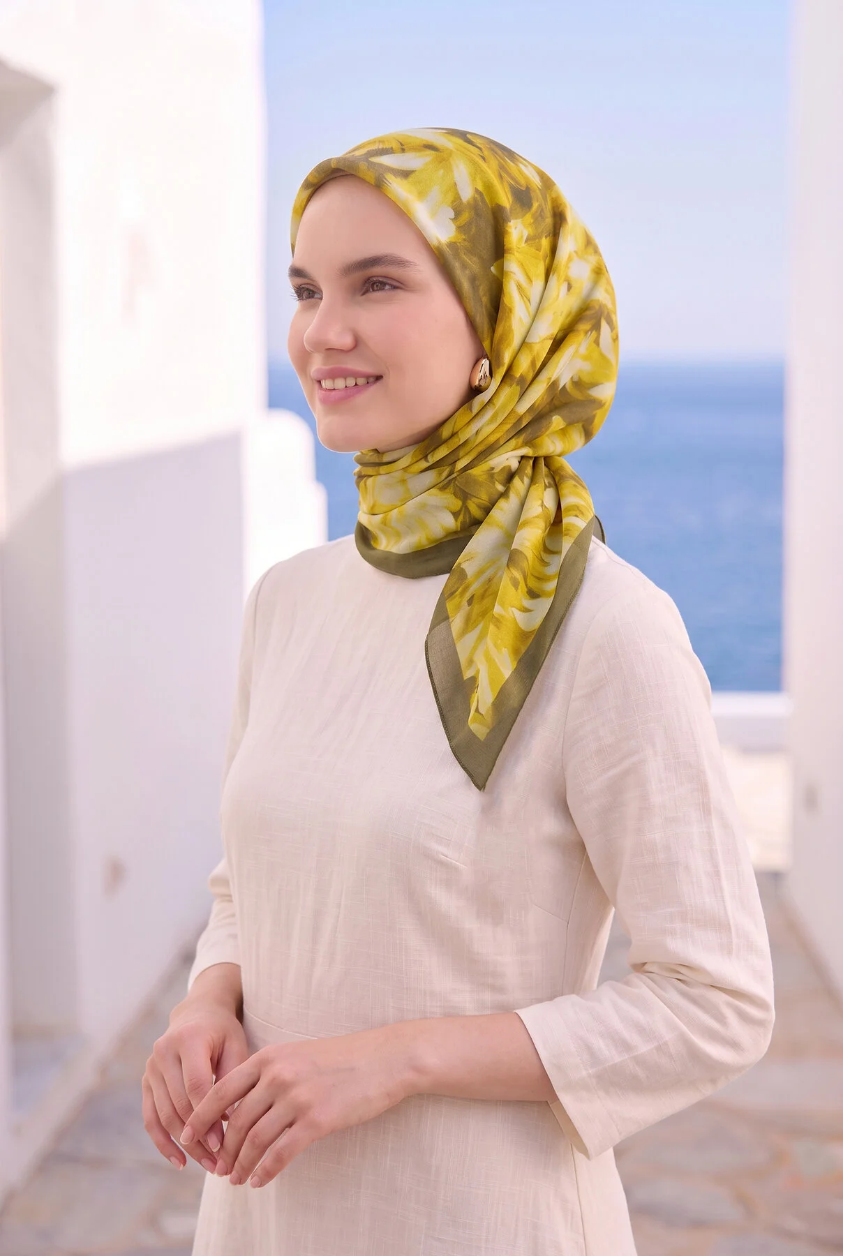 Floral Scarf Series Yellow – Image 2