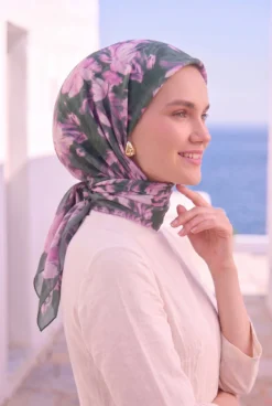 Floral Scarf Series Emerald