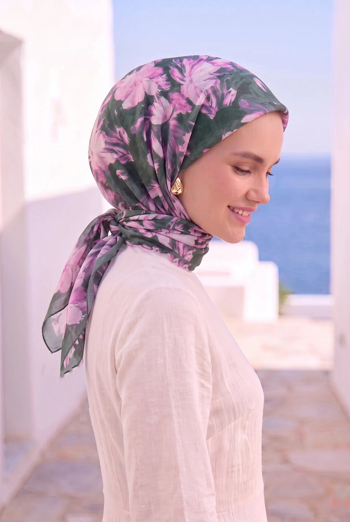 Floral Scarf Series Emerald - Image 2