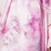 Floral Scarf with Fine Stripe Detail Pink – Image 4