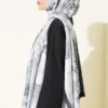 Floral Scarf with Fine Stripe Detail Black - immagine 3