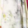 Floral Scarf with Fine Stripe Detail Aqua Green – Image 4