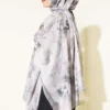 Floral Scarf with Fine Stripe Detail Mink - immagine 3