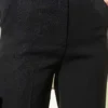 Wide-Leg Palazzo Trousers with Slim Belt Black - immagine 4