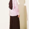 Pearl Button Jacquard Satin Shirt Powder Pink – Image 3