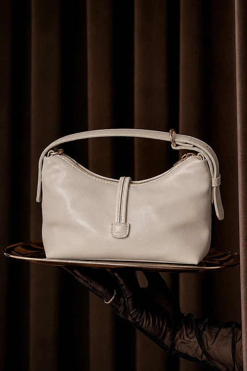 Baguette Bag with Cord Accessory Cream