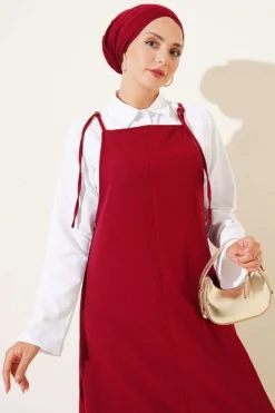 منظر بديل لـ Strap Dress Burgundy