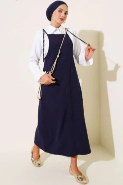 Strap Dress Navy Blue