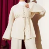 Belted Brit Buttoned Two-Piece Set Stone - Imagen 2