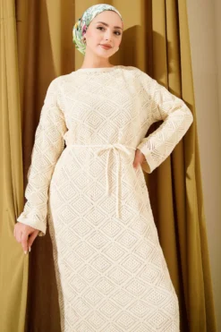 Alternative view of Belted Square Knit Dress Stone