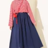 Striped Tunic with Spanish Sleeves Red - immagine 2