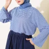 Striped Tunic with Spanish Sleeves Blue