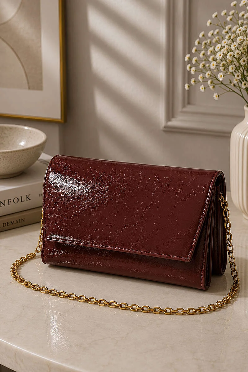 Two-Compartment Magnetic Closure Bag Brown