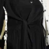 Double Tie Detail Button Dress Black – Bild 4