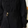 Double Button Belted Shirt Black - immagine 4