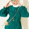 Double Button Belted Shirt Emerald