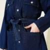 Double-Breasted Pocket Denim Set Navy Blue - Afbeelding 4