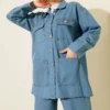 Double-Breasted Pocket Denim Set Blue – Bild 2