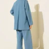 Double-Breasted Pocket Denim Set Blue – Bild 3