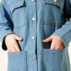 Double-Breasted Pocket Denim Set Blue – Bild 4