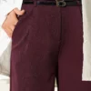 Double Thin Belt Wide Leg Trousers Plum – Image 4