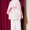 Ruffled Striped Shirt with Double Sleeves Pink - Imagen 3
