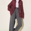 Double Pleated Fabric Trousers Charcoal – Image 2