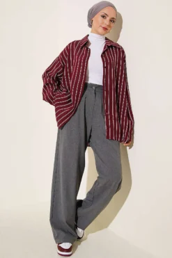 Alternative Ansicht von Double Pleated Fabric Trousers Charcoal