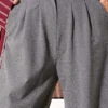 Double Pleated Fabric Trousers Charcoal – Image 4
