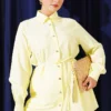 Two-Piece Set with Double Ruffles and Belt Yellow - Image 2