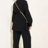 Two-Piece Set with Double Ruffles and Belt Black - Image 3