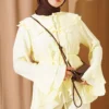 Double Lapel Elastic Waist Two-Piece Set Yellow - Afbeelding 2