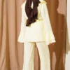 Double Lapel Elastic Waist Two-Piece Set Yellow - Afbeelding 4
