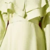 Double Lapel Gold Button Belted Dress Gold - Afbeelding 4