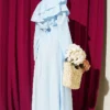 Double Lapel Gold Button Belted Dress Blue - immagine 3
