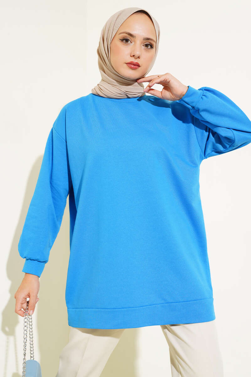French Terry Plain Tunic Baby Blue - Image 5