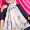 Floral Scarf with Fine Stripe Detail Powder Pink - immagine 2
