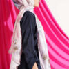 Floral Scarf with Fine Stripe Detail Powder Pink - immagine 3
