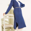 Fine Ribbed Knit Long Cardigan Indigo - Image 2