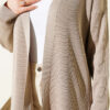 Fine Ribbed Knit Long Cardigan Mink – Image 4