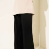Thin Belted Pleated Fabric Trousers Black - Image 3