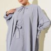 Pearl Embellished Butterfly Cape Dress Grey - immagine 2