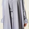 Pearl Embellished Butterfly Cape Dress Grey - immagine 4