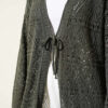 Patterned Knit Cardigan with Tie Closure Khaki - immagine 4