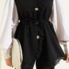 Ruffled Lace Vest Two-Piece Set Black - Imagen 4