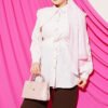 Belted Top with Piece Detail Pink – Bild 2