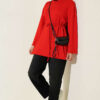 Spanish Sleeve Lace-Up Tunic Red - Afbeelding 2