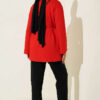 Spanish Sleeve Lace-Up Tunic Red - Afbeelding 3