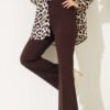 Flared Waistband Double Pants Dark Brown