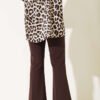 Flared Waistband Double Pants Dark Brown - Imagen 3